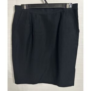 Ann Taylor Loft Linen Blend Black Knee Length Skirt, 12 Classic Career-wear.